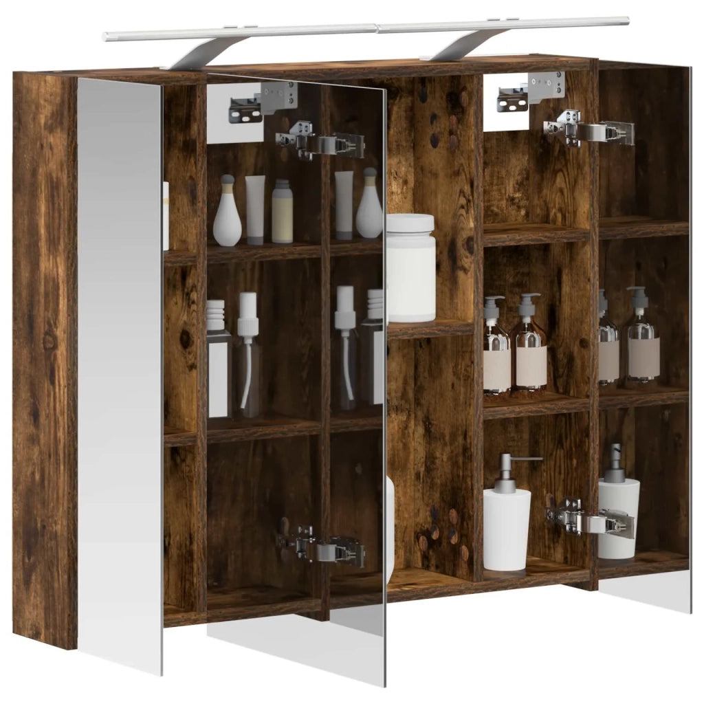Mobiletto per specchio da bagno Rovere fumé 80 x 14.5 x 70 cm 889115