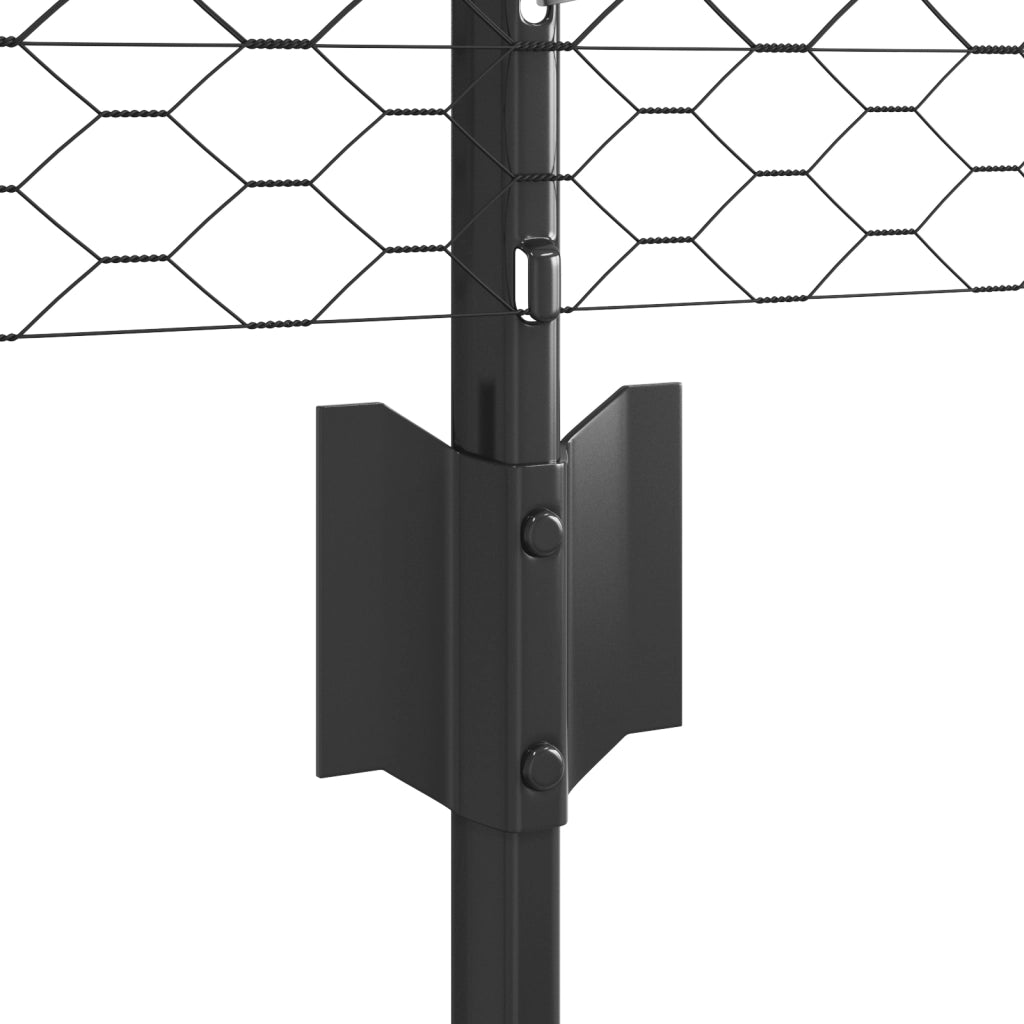 Post da Recinzione  5 pz U-Channel Grigio 40 cm Acciaio