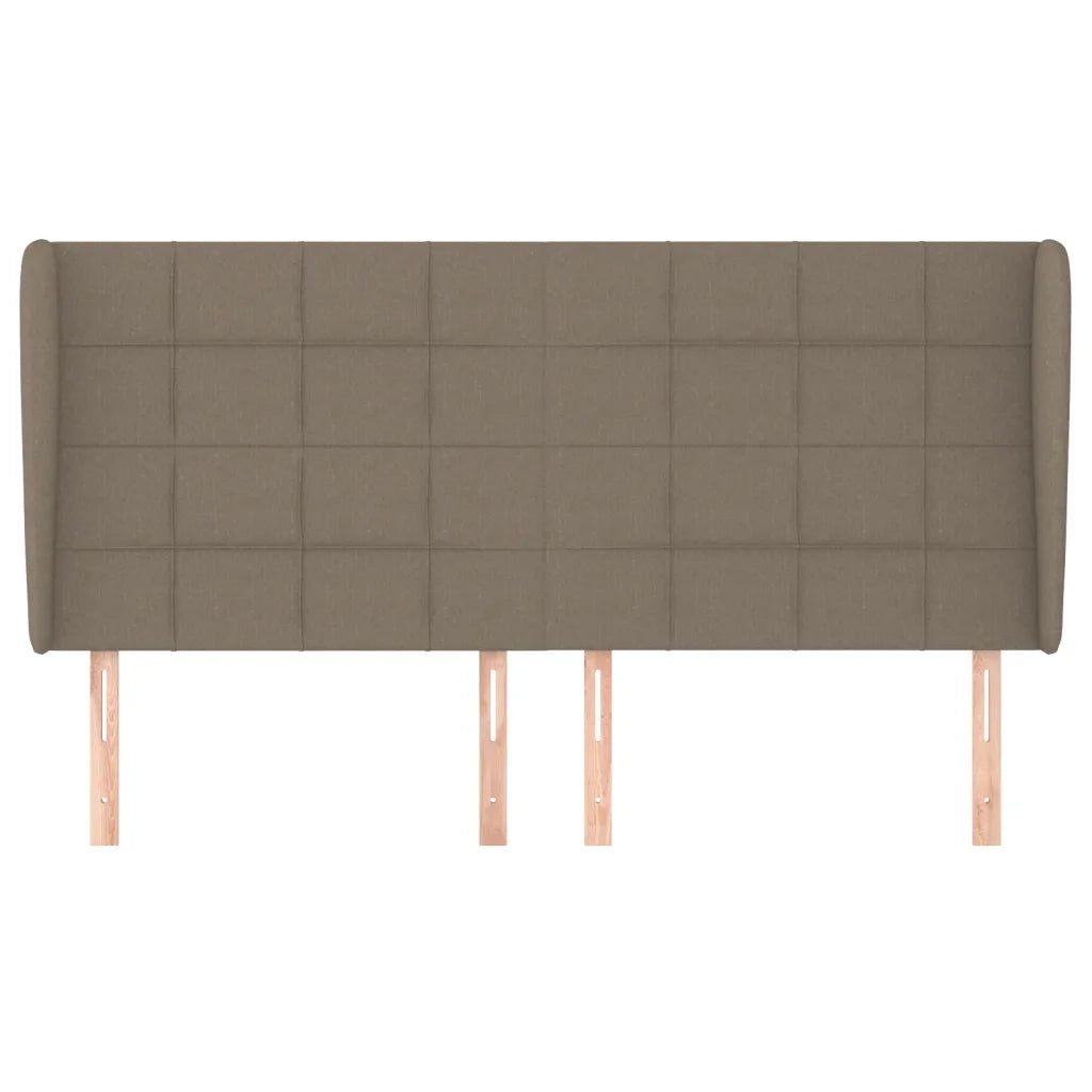 Testiera | Testata ad Orecchio Tortora 163x23x118/128 cm in Tessuto