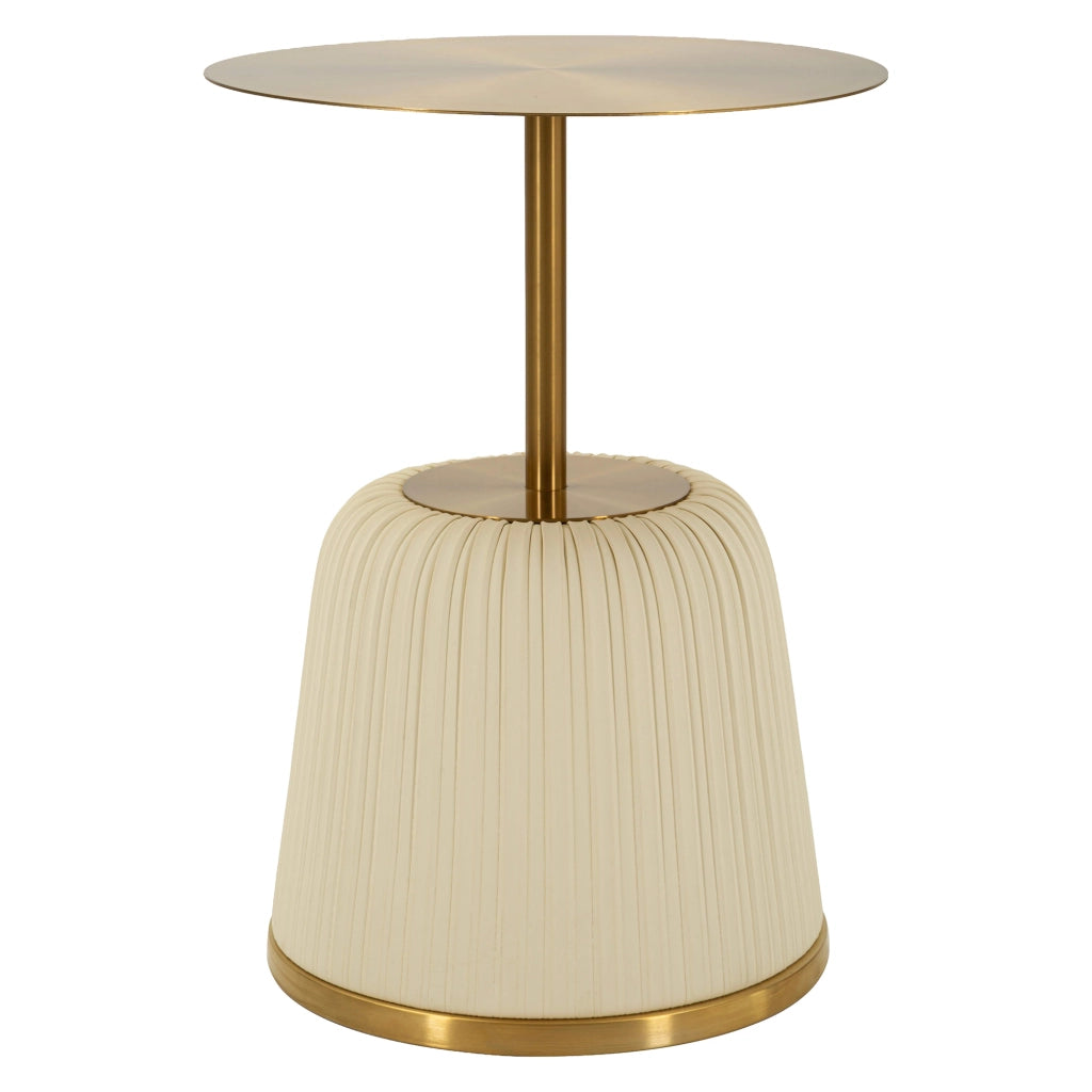 Kep, Tavolino da Salotto Forma Rotondo, 43x35x43h cm Bianco
