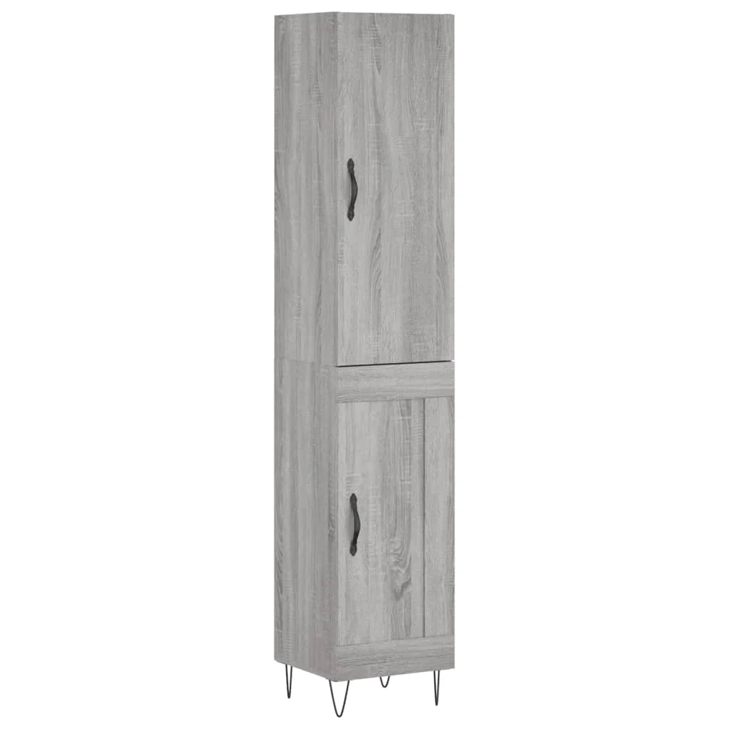 Buffet credenza cassettiera armadio mobile contenitore organizer cucina soggiorno salotto rovere Sonoma alto 34,5 x 34 x 180 cm legno ingegnerizzato grigio 02_0035266