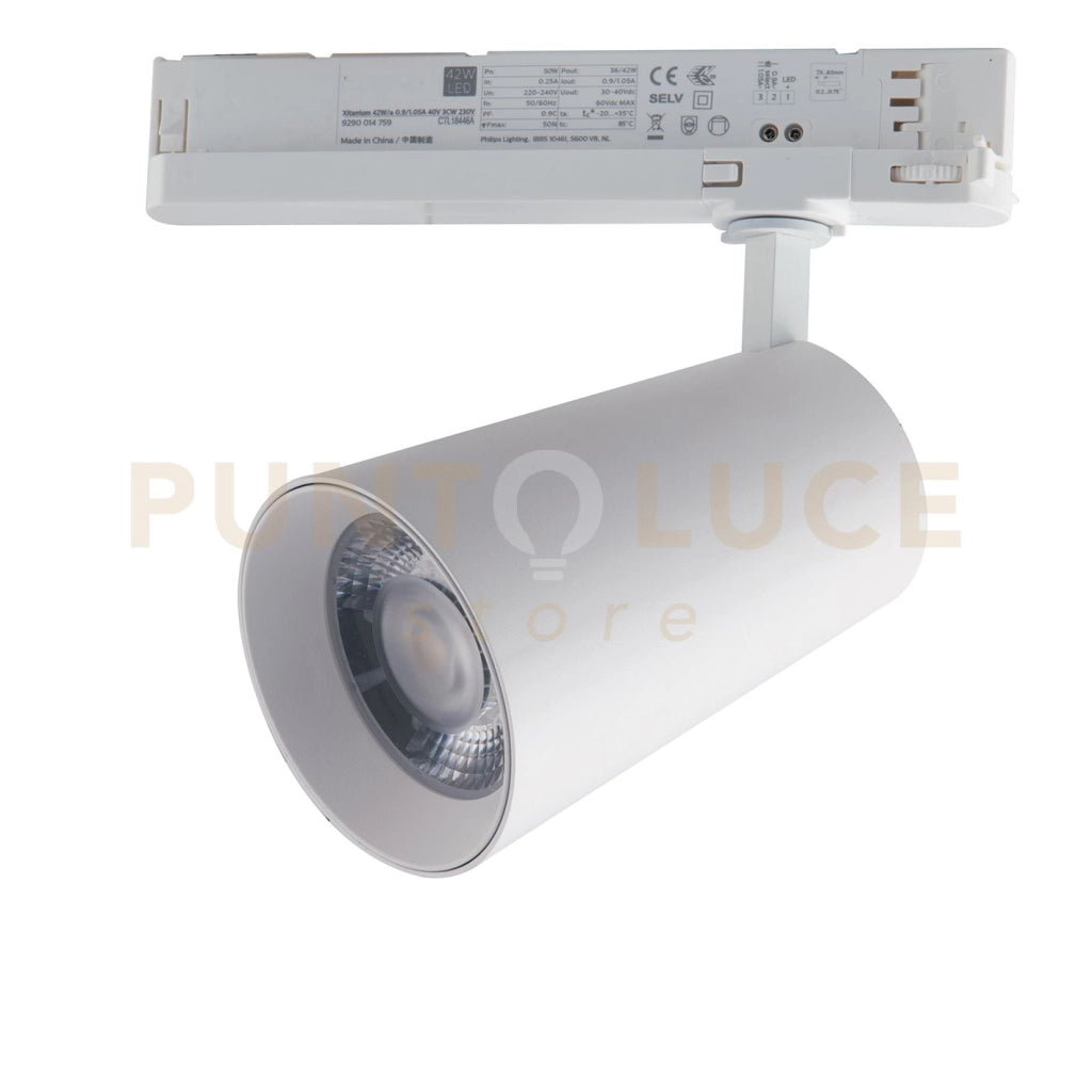 FARO BINARIO LED KONE BIANCO IN ALLUMINIO 30W 2760LM 3100K 24 5X15X10 CM