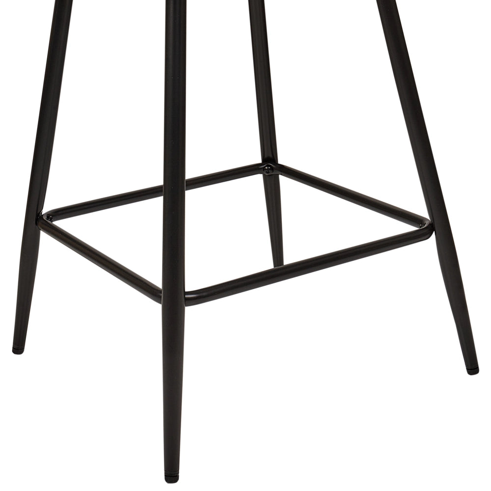Set di 2 sgabelli da bar velluto bianco braccioli schienale intagliato gambe in metallo moderna industriale