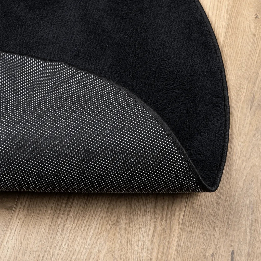 vidaXL Tappeto OVIEDO a Pelo Corto Nero Ø 160 cm