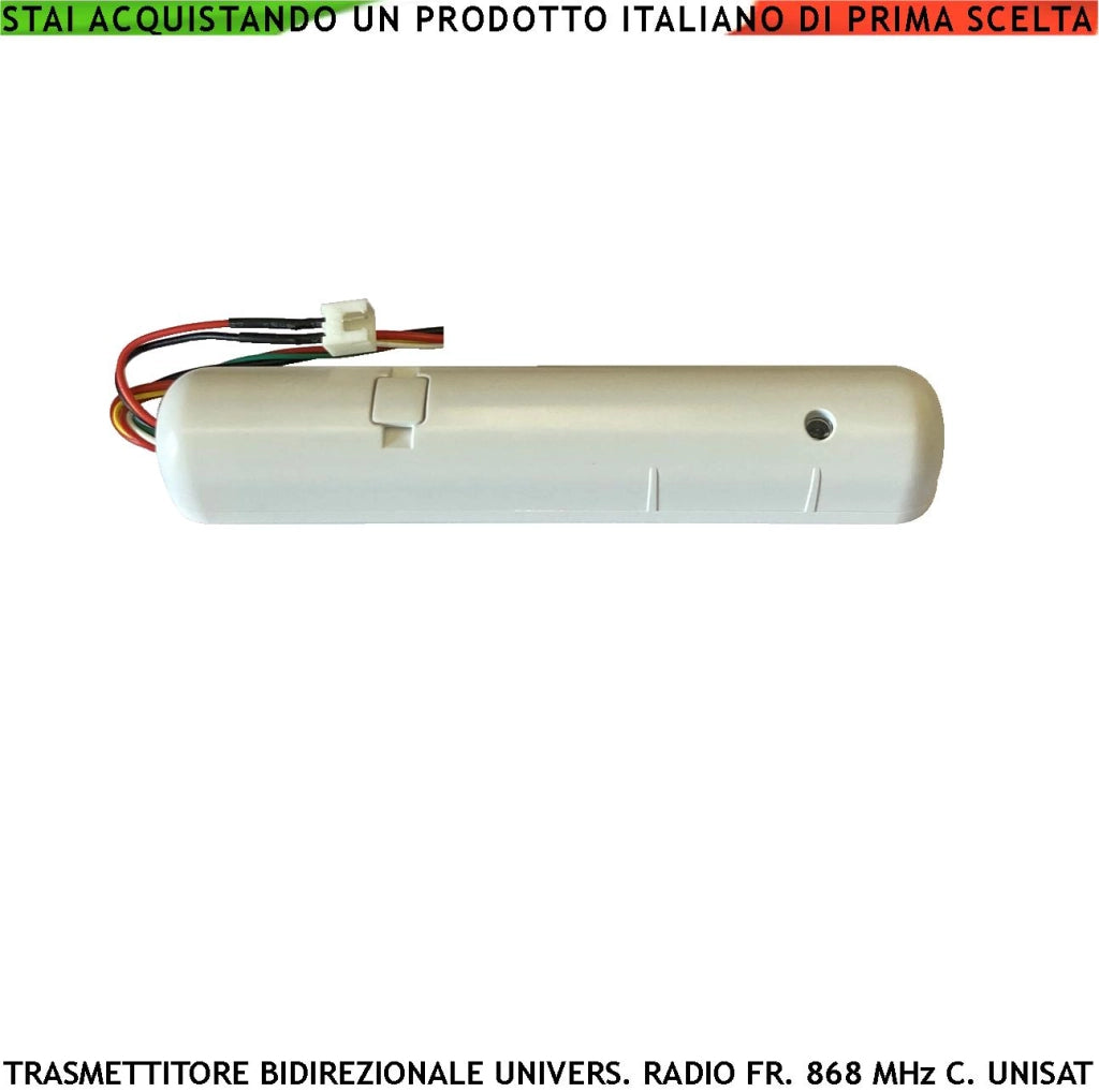 Ricetrasmettitore Frequenza 868 MHz Bidirezionale Portata 300 Metri Codifica UNISAT Anticollisione Anti Jamming Ingresso Sensori Remoti Conta Impulsi Veloci Controllo Degli Allarmi Protezione Tamper