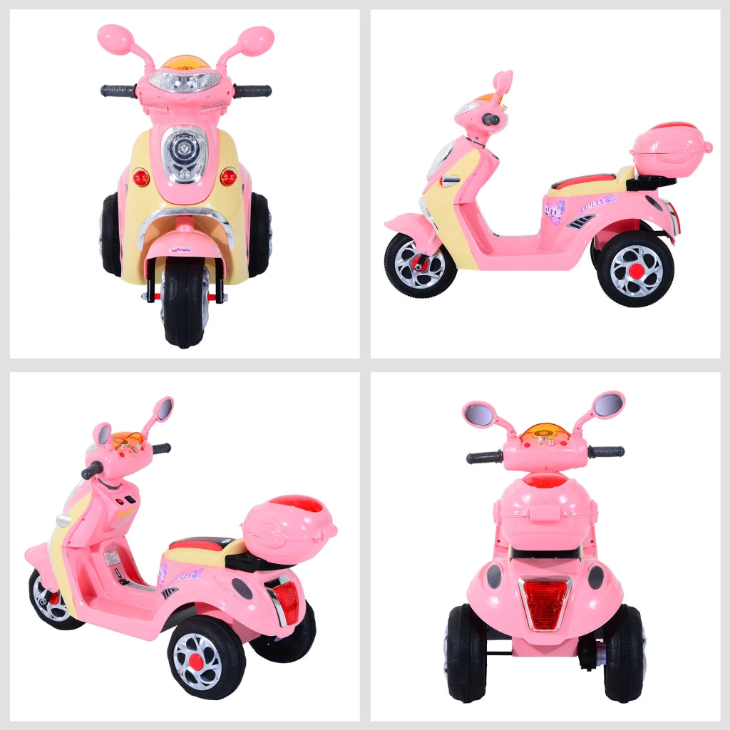 Triciclo Elettrico Moto per Bambini ¨C zephmum ¨C Rosa 108x51x75cm