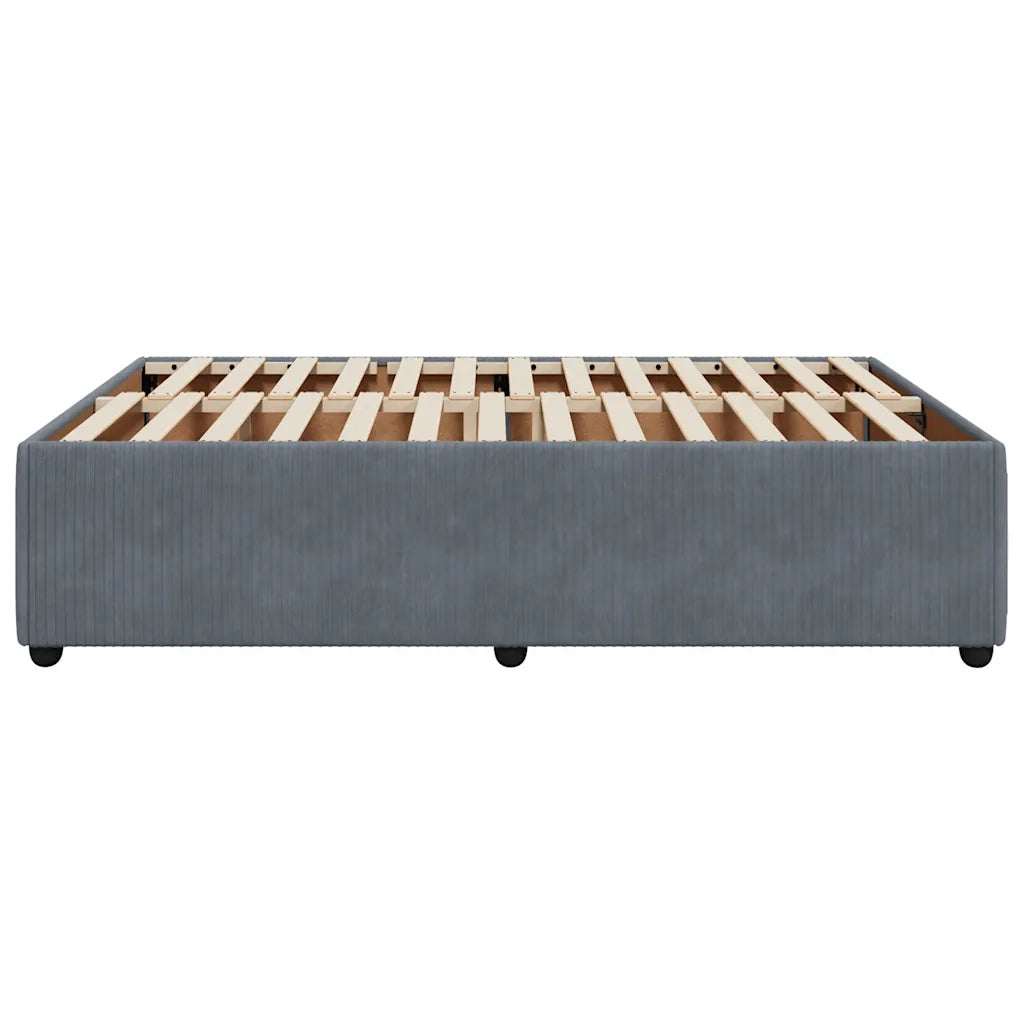 Giroletto senza Materasso Grigio Scuro 140x190 cm Velluto