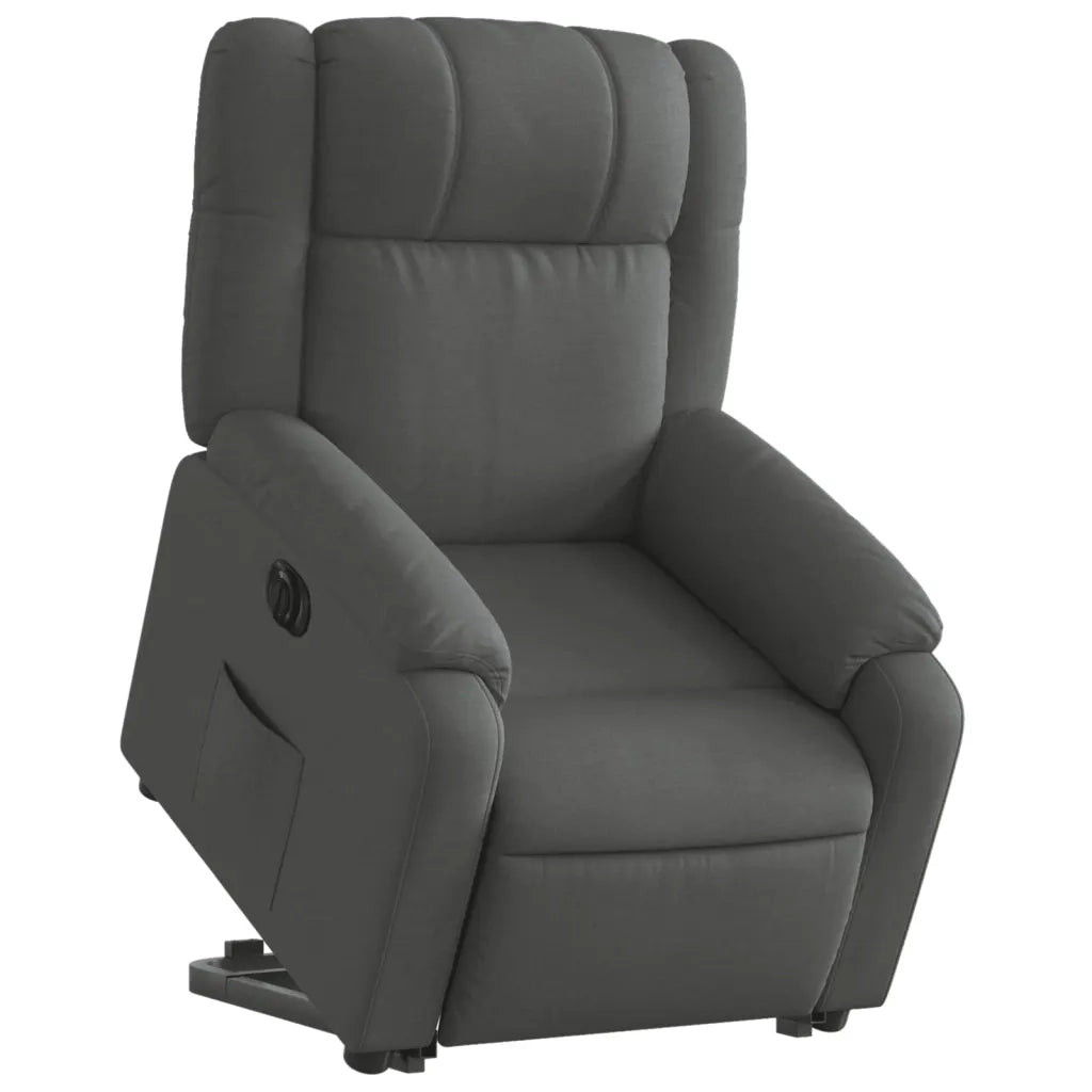 Poltrona Alzapersona Reclinabile Elettrica Grigio Scuro Tessuto 3205227