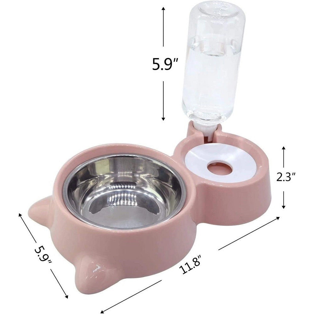 Trade Shop - Ciotola Doppia Gatti Cani 2in1 Distributore Acqua Alimenti Automatiche Borracce -