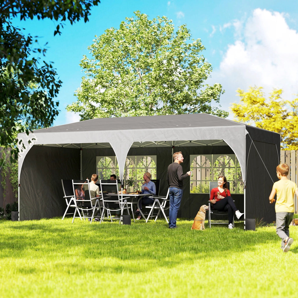 Tenda da Giardino Pieghevole ¨C Zephmum ¨C Grigio Scuro 6x3 m
