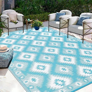 Tappeto esterno impermeabile - 150 x 240 cm - grande - reversibile - coperta picnic - leggero - trasportabile - plastico - RV camping - terrazza balcone - giardino posteriore