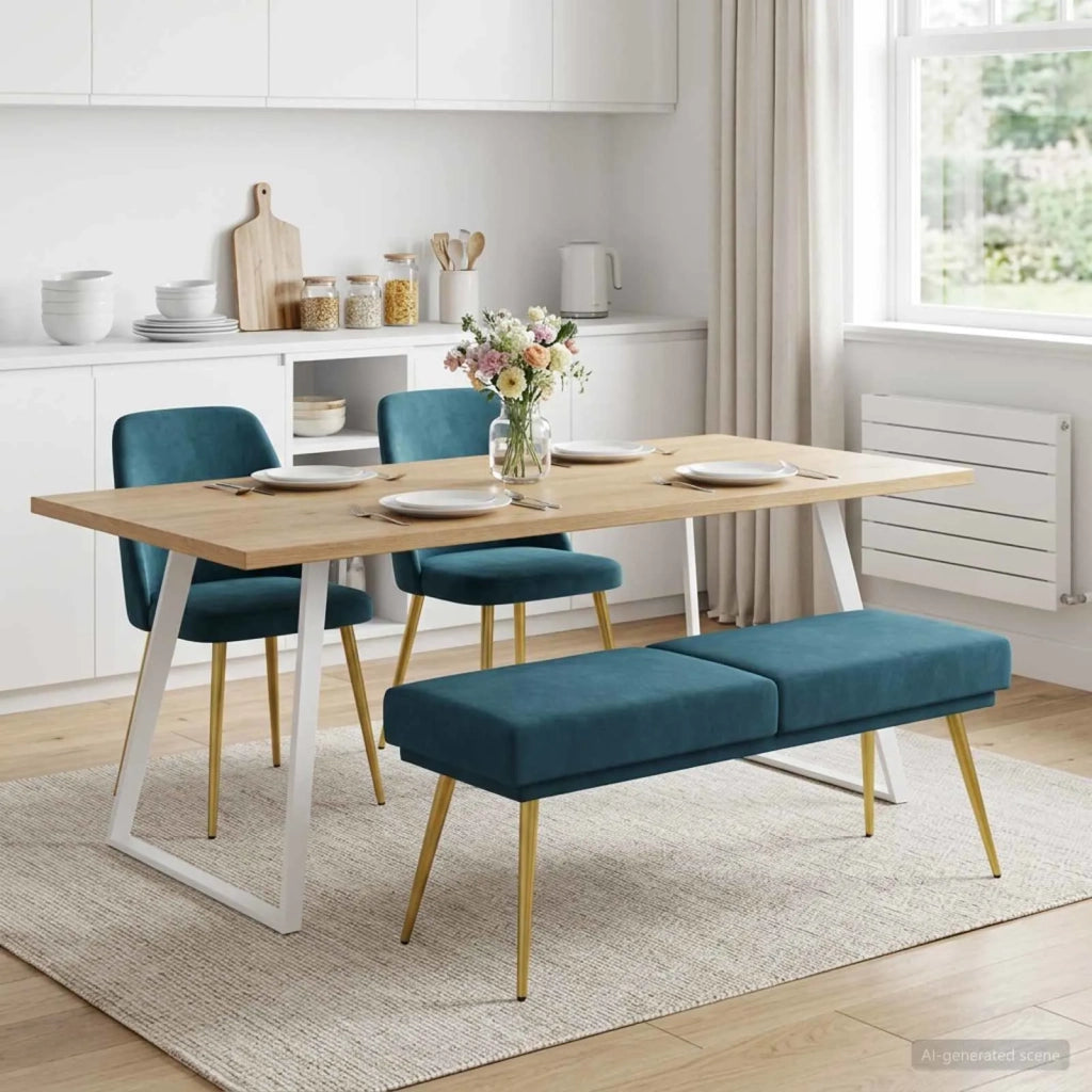 Panchina a doppio strato Blu 120 x 45 x 46 cm Velluto 42038594