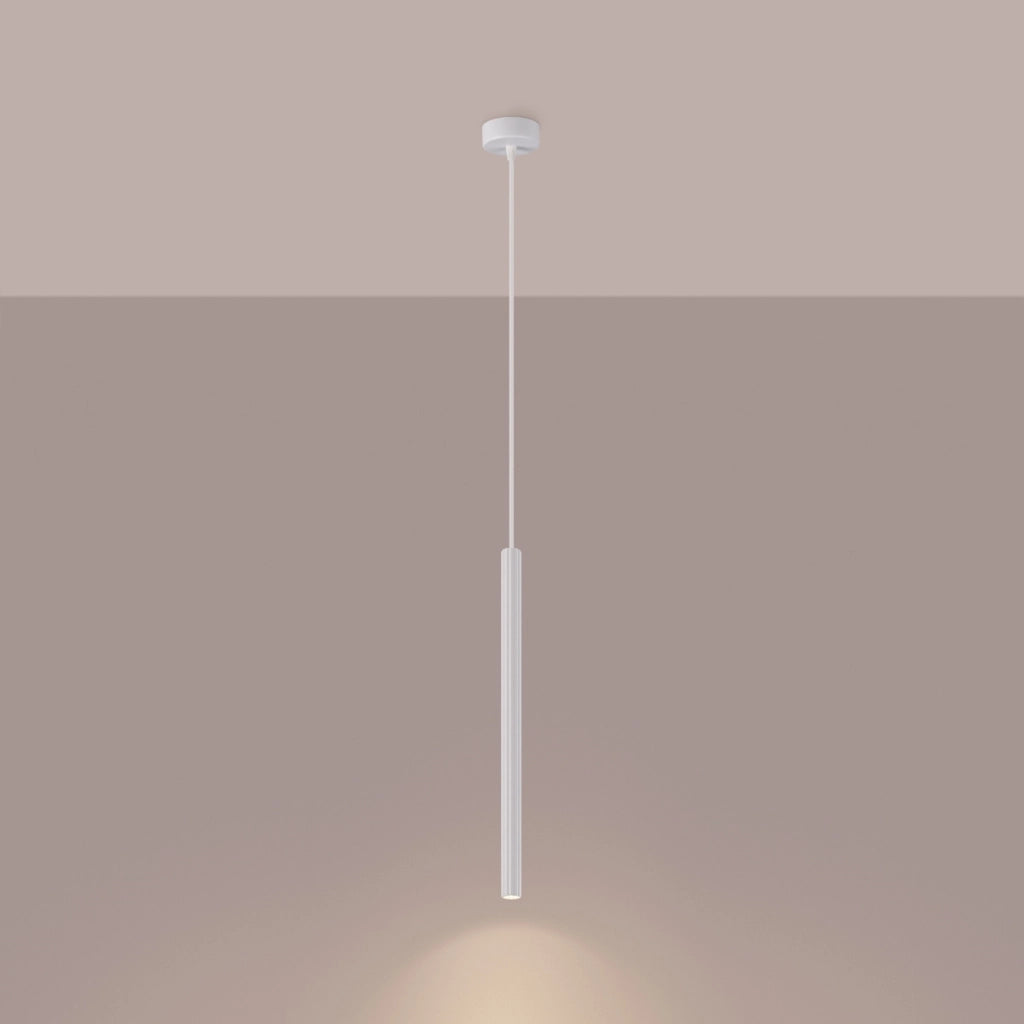 Lampada a sospensione ZENTRA tubo rigato bianco G9 8W
