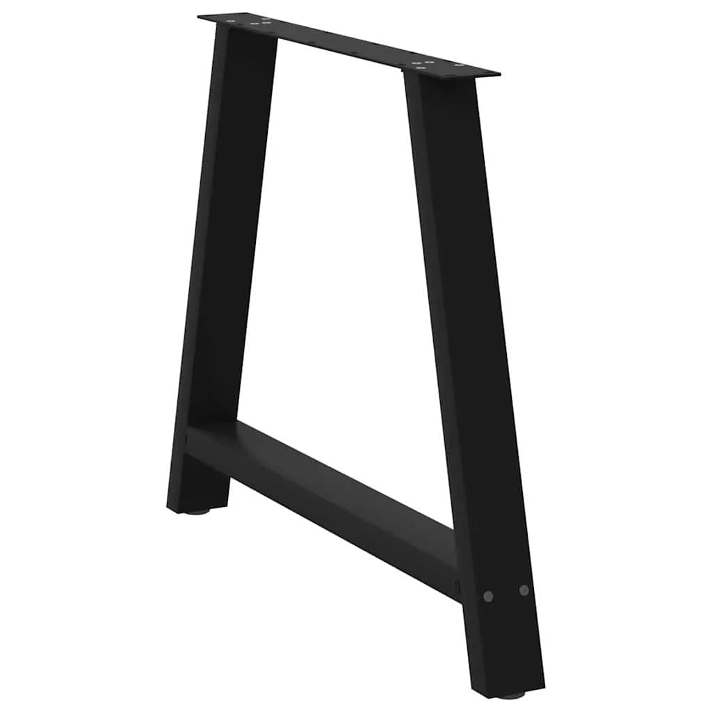 Set di 2 gambe per tavolo da pranzo a forma di A 100 x 72 cm con piedini regolabili design moderno acciaio nero 02_0057140