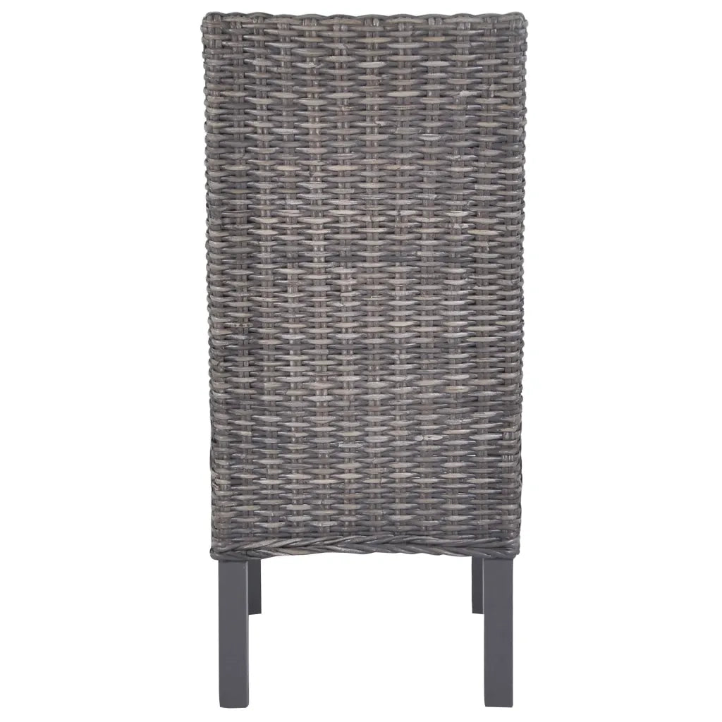 Sedie da Pranzo 6 pz Marroni in Rattan Kubu e Legno di Mango