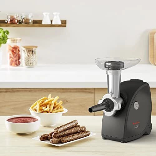 Moulinex ME472832 tritacarne 2000 W Nero, Acciaio inossidabile