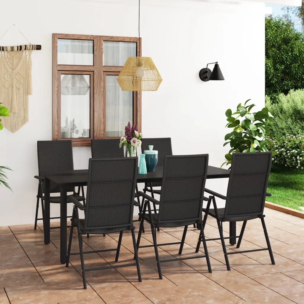 Set da Pranzo da Giardino 7 pz Nero 3060050