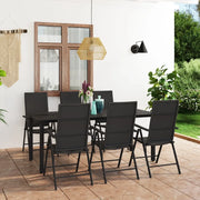 Set da Pranzo da Giardino 7 pz Nero 3060050