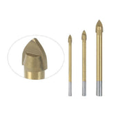 Trade Shop - Set 3 Punte Ad Alette Per Vetro E Ceramica In Titanio Per Trapano Ribitech -