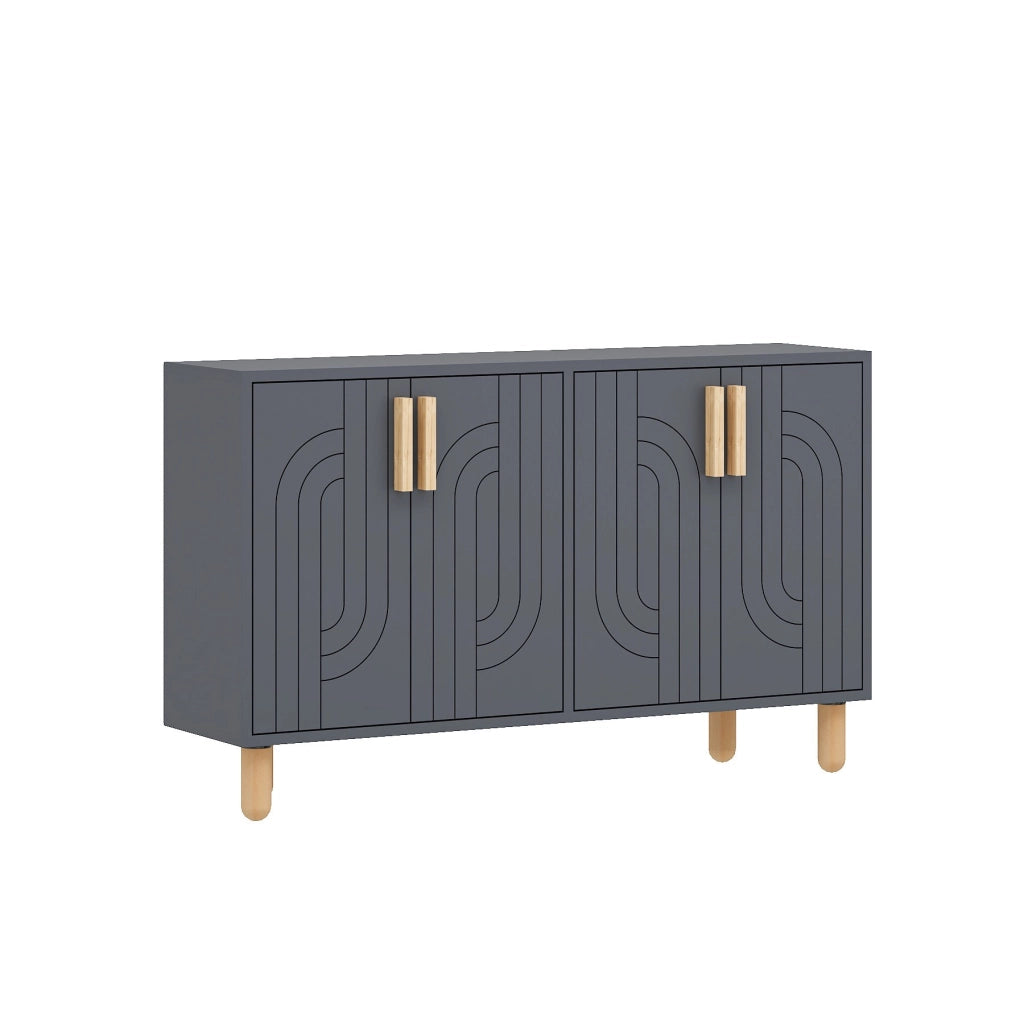 Credenza in legno "Rodney" - 120 x 30 x 74 cm - Grigio antracite