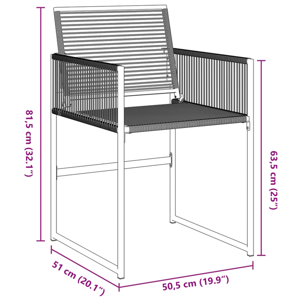 Set da pranzo da giardino 9 pezzi in rattan plastico nero