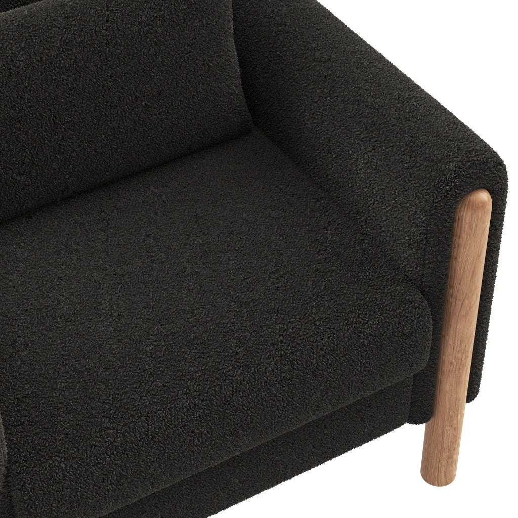 Poltrona moderna con braccioli imbottiti - Zephmum- Cuscino spesso e morbido, comoda per soggiorno, ufficio o camera da letto, Grigio