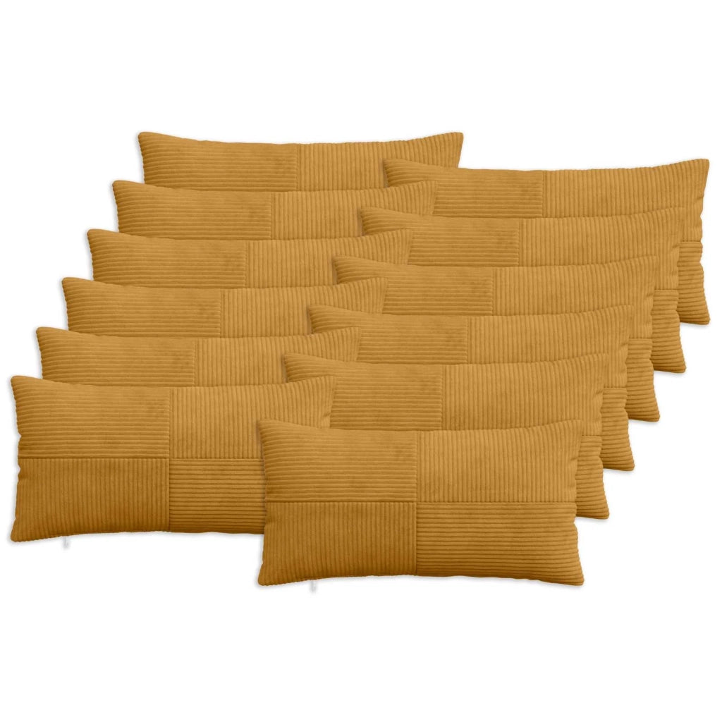Federa 12 pcs ALMELO Giallo 40 x 80 cm corduroy 914628
