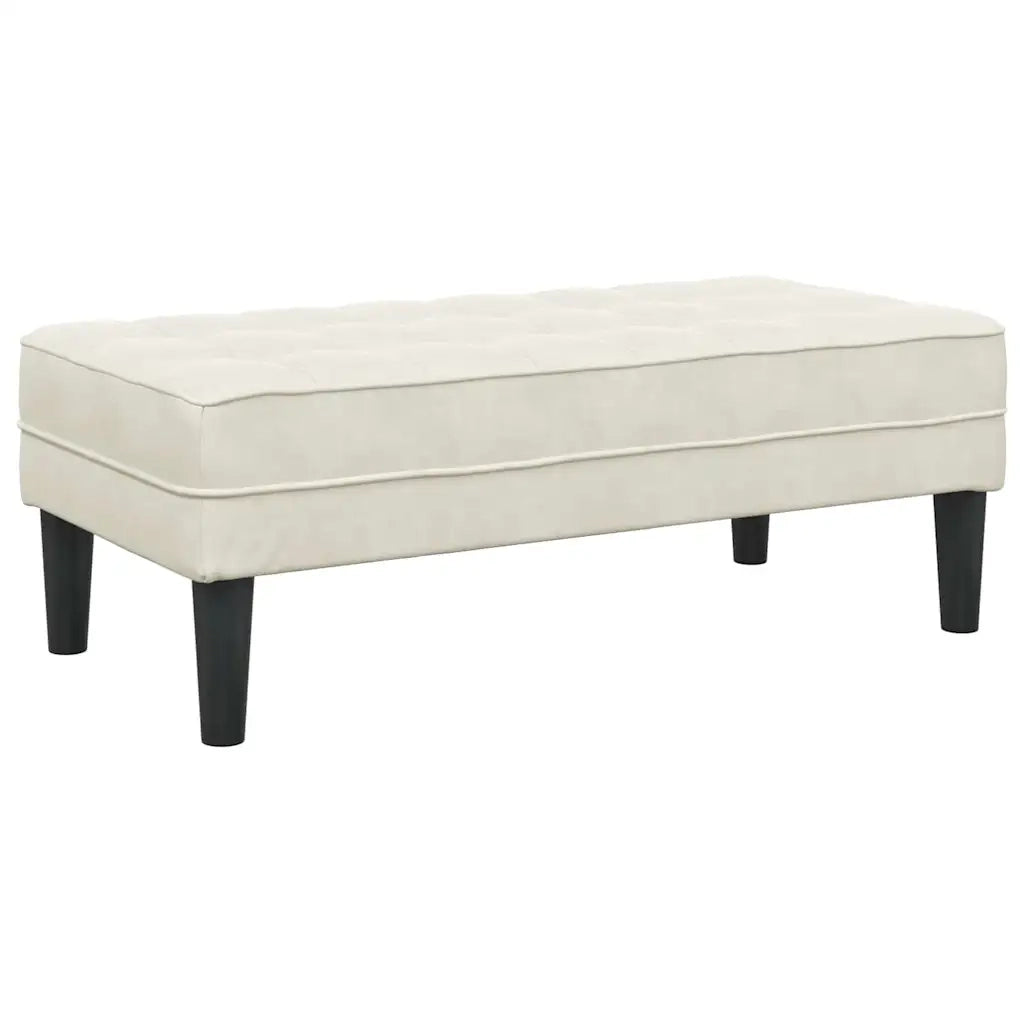 panchina con cuscino Crema 113 x 57 x 39 cm Velluto CFW2666316