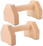 Paralletti Premium in Legno - Manubri Antiscivolo per Push-Up - Calistenica - Set da 2 - Attrezzi per Fitness