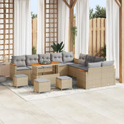 Set Divano da Giardino 18 pcs Beige e Grigio Chiaro polyrattan