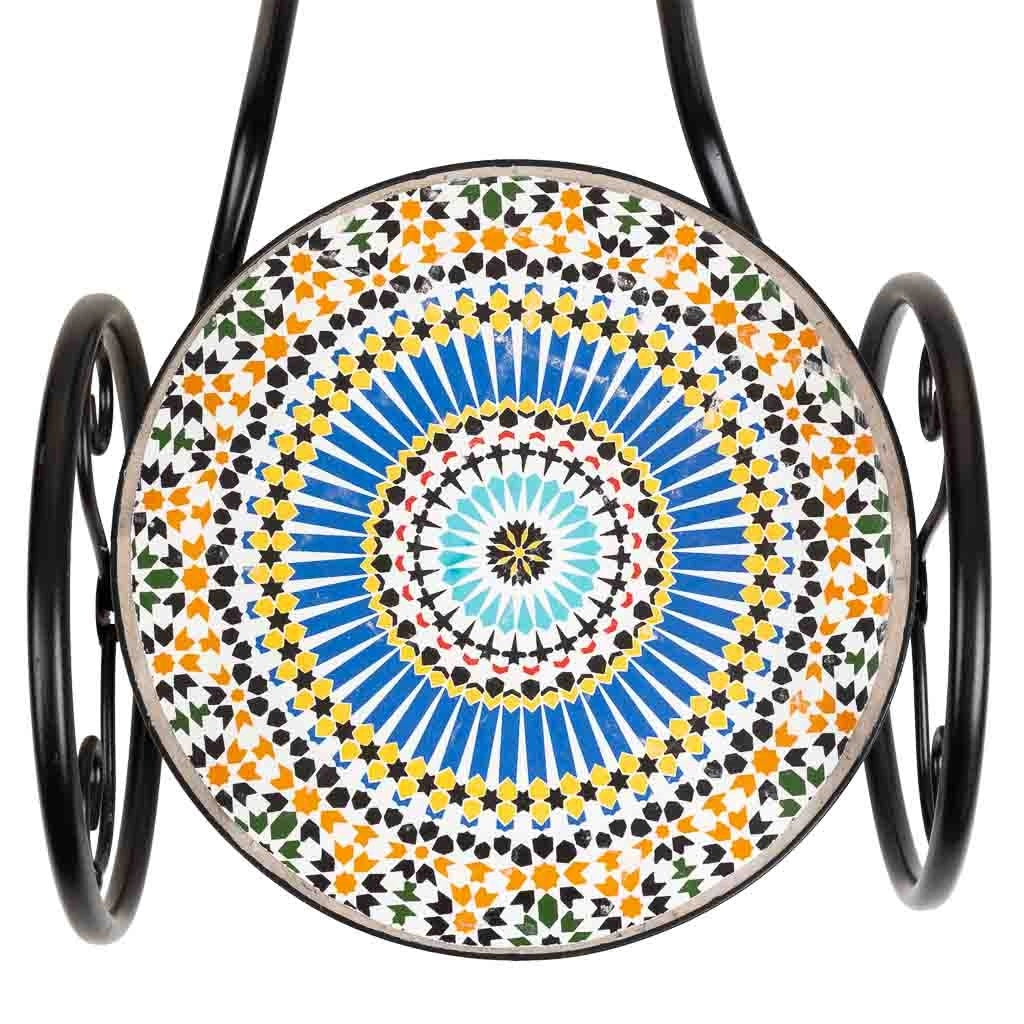 Portavaso in mosaico Arancione e ferro battuto 53x23,5x36h cm