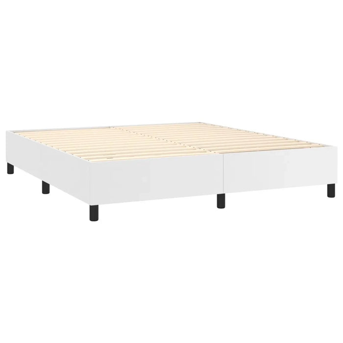 Giroletto Molle con Materasso e LED Bianco 160x200cm Similpelle 3135832