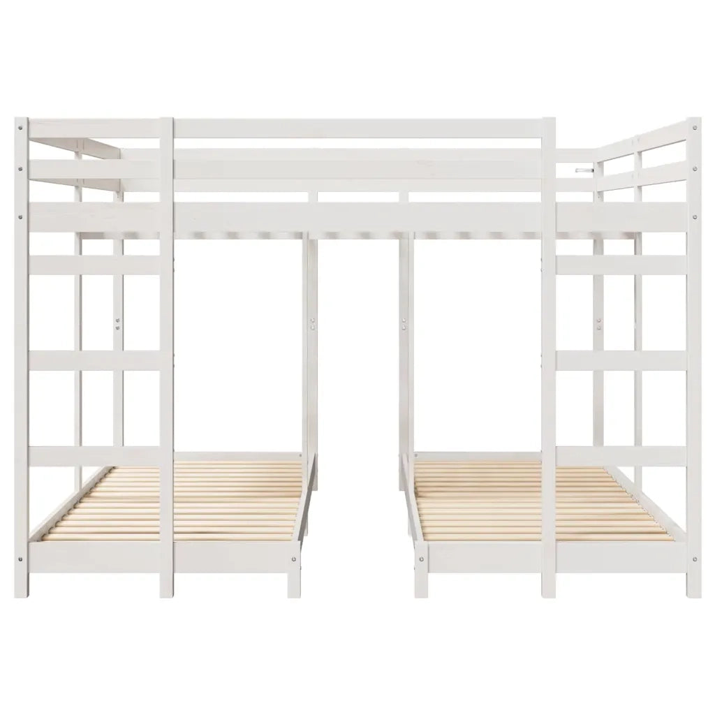 Struttura letto a castello triplo Bianco 200 x 200 cm 3414559