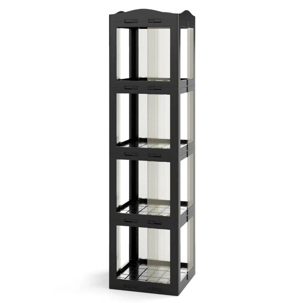 Libreria girevole a 360° 36,5 x 36 x 108 cm facile accesso design moderno PP nero 20_0015906