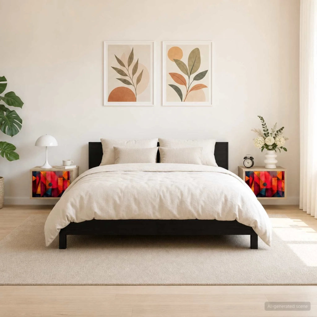 Mobiletto da comodino a parete HEESCH 2 pz Rovere Sonoma 8007466