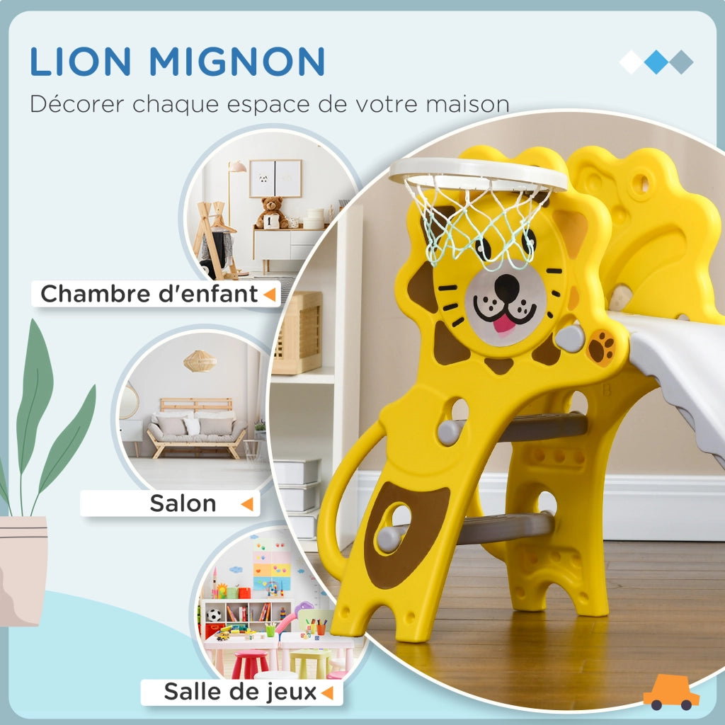 Toboga per bambini con canestro da basket ¨C Minimal ¨C giallo, grigio