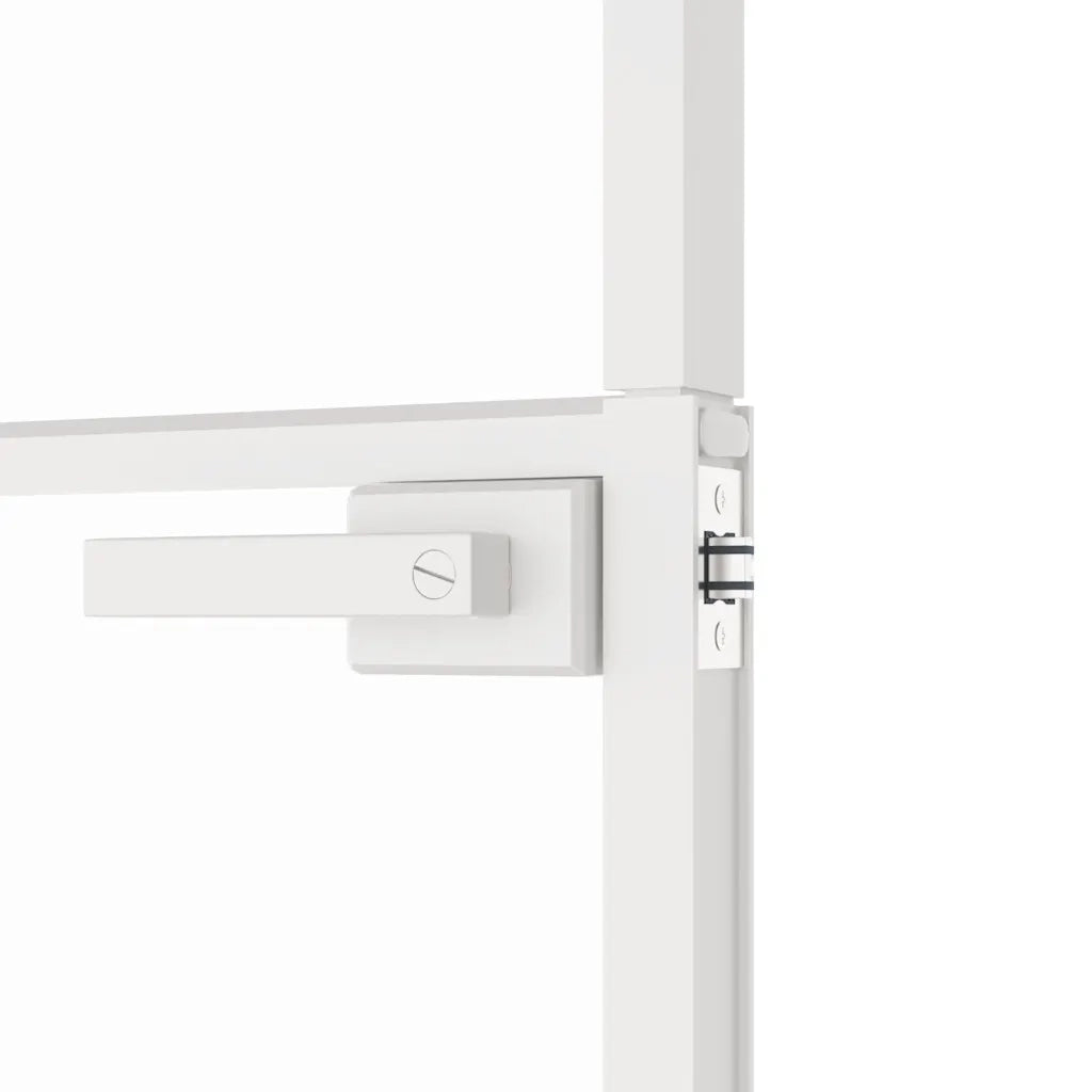 Porta Interna Bianca 93x201,5 cm Vetro Temperato Alluminio Slim 153668
