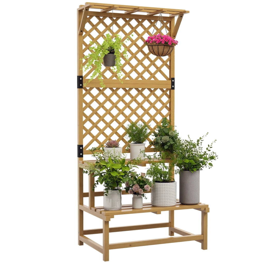 Portapiante da bagno ¨C zephmum ¨C legno, 75x50x166 cm, giallo