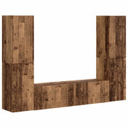 Set mobile TV 6 pz | Armadietto TV | Mobile Porta TV Legno vecchio Legno multistrato