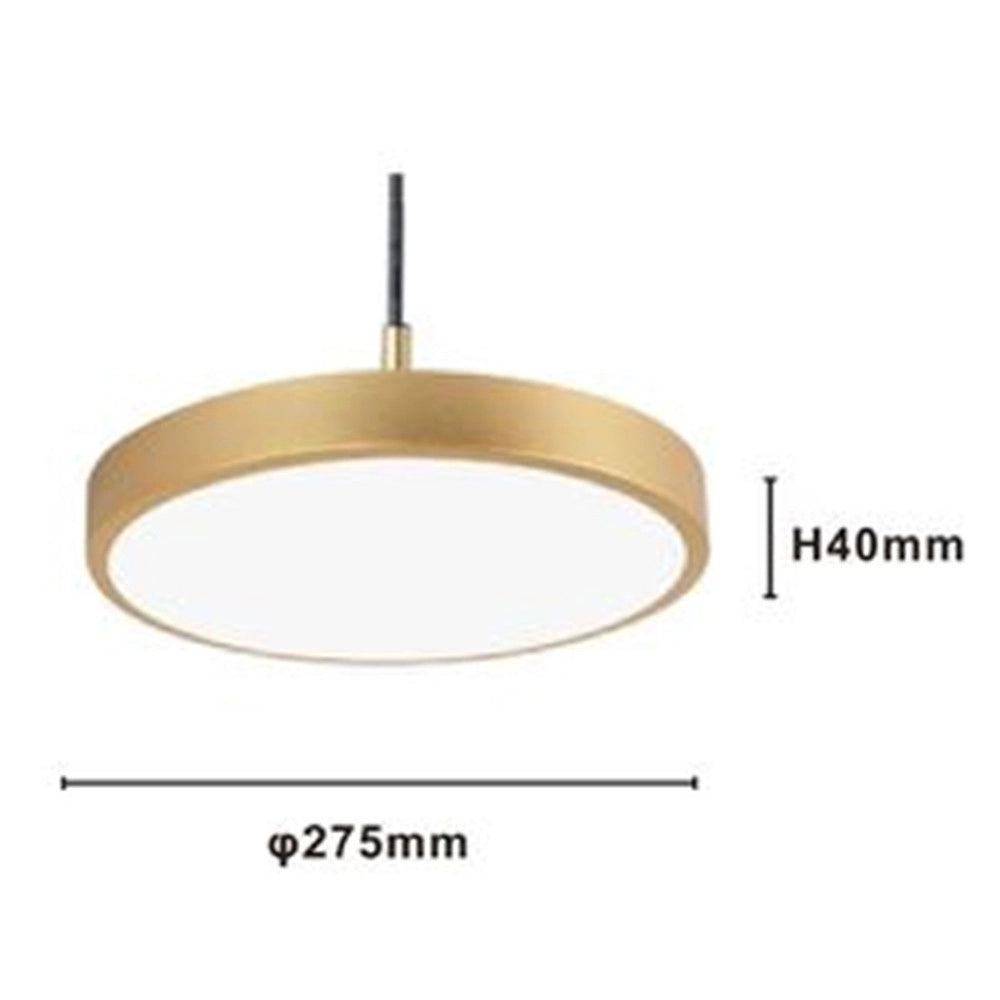 Trade Shop - Lampadario A Sospensione Led 40w Oro Cerchio Tondo Moderno Minimal Luce 6500k 32927 -