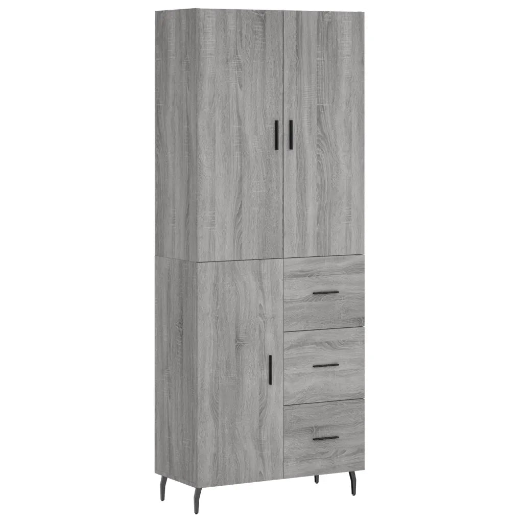 Credenza | Madia | Buffet da pranzo | Armadio da pranzo Grigio Sonoma 69,5x34x180 cm in Legno Multistrato