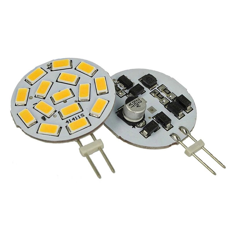 2 Pezzi Lampadine LED G4 Bispina DC AC 12V 24V 3,5W Bianco Neutro 4500K 15 SMD 5630 10V-30V