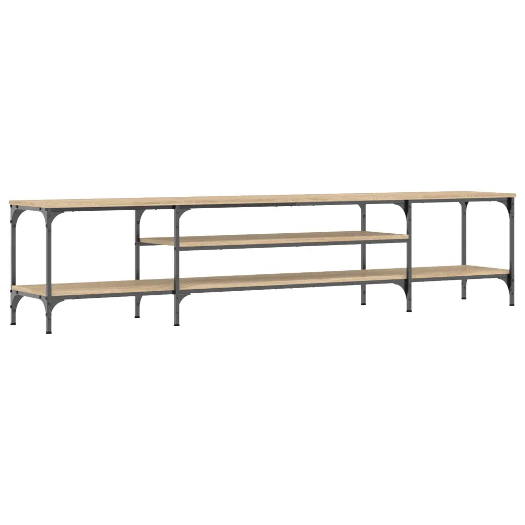 Mobile TV-Credenza per TV-Console TV Rovere Sonoma 201x35x45 cm Legno Multistrato e Ferro