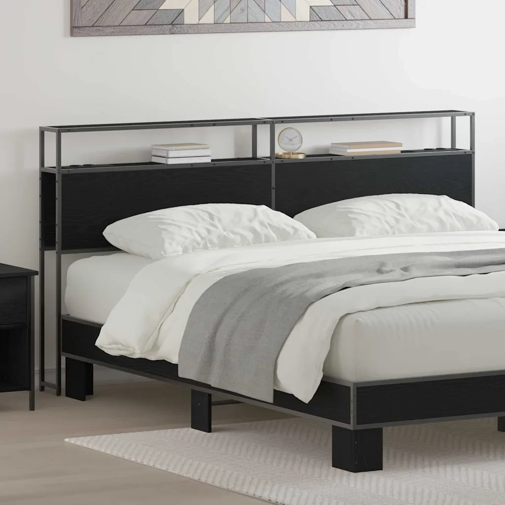 vidaXL Testata contenitore Rovere nero 200 cm Legno multistrato