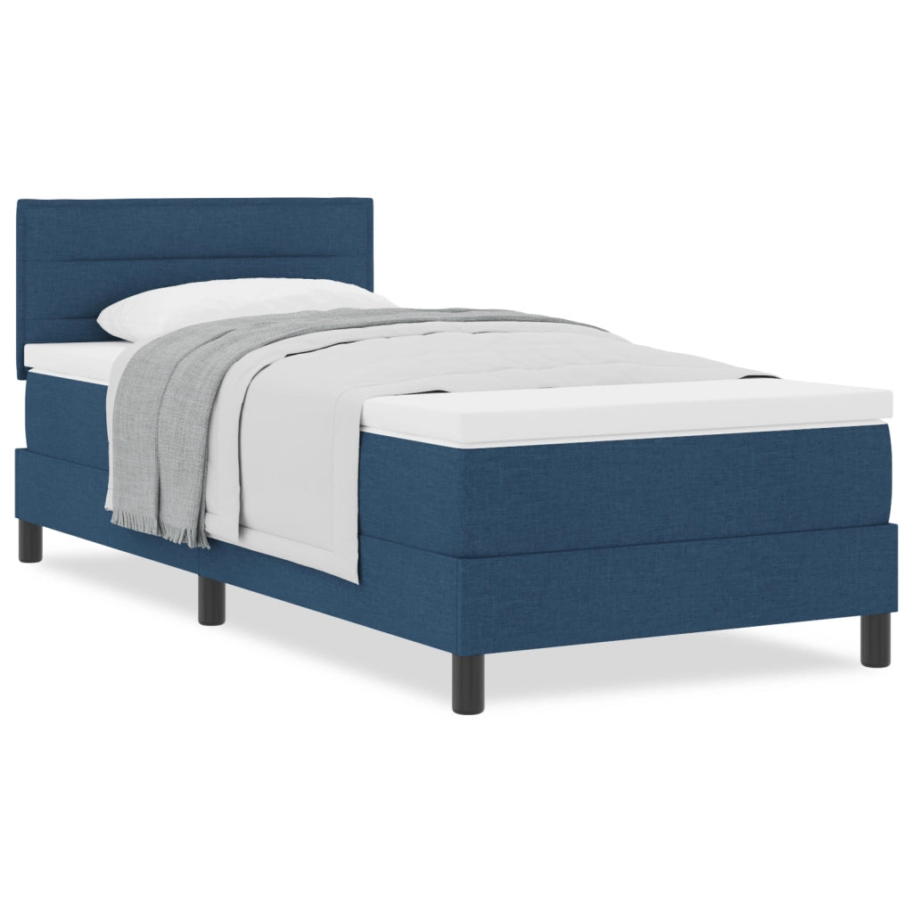 Letto a molle blu 100x200 cm tessuto