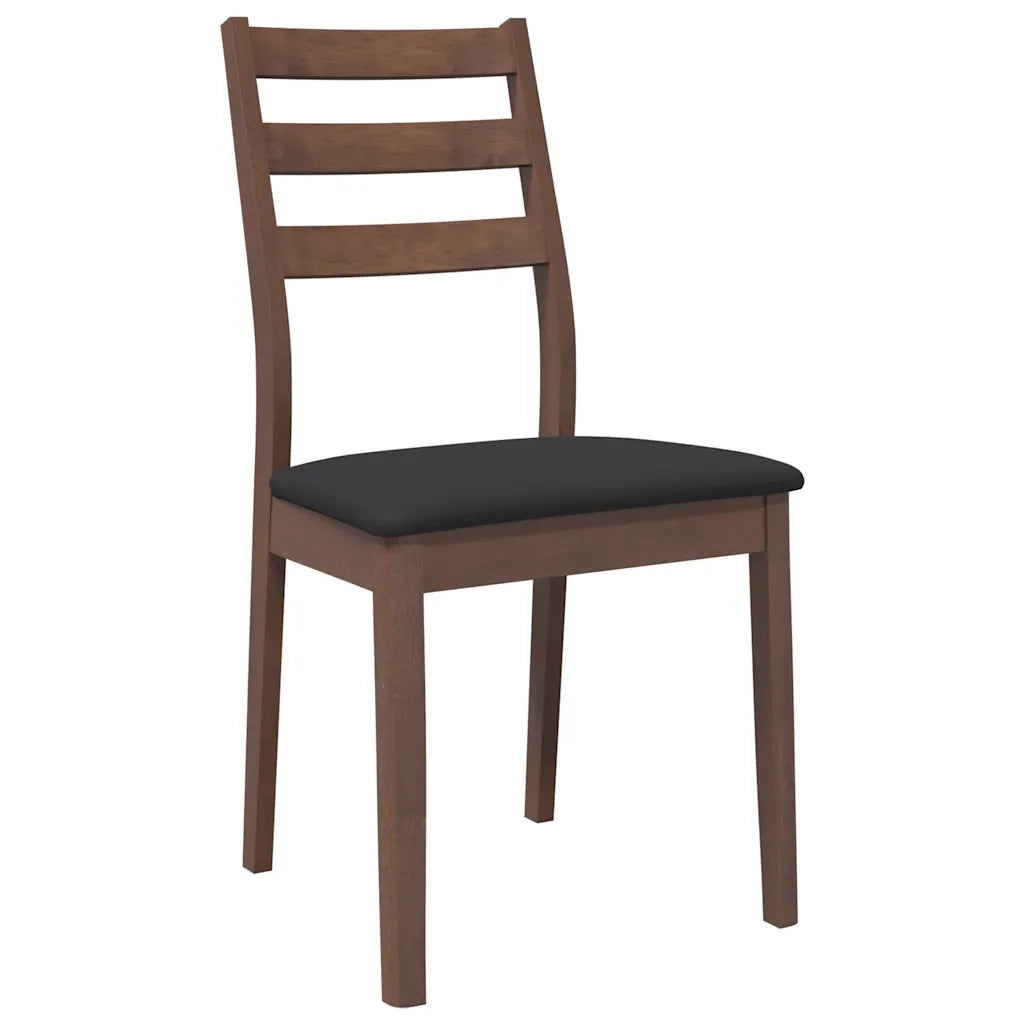 Sedie da Pranzo con Cuscini 2pz Marrone Legno Massello di Hevea 4102516