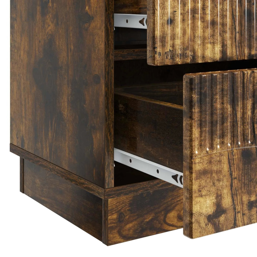 Armadio da Notte con cassetto Rovere Fumo 62 x 34,5 x 44,5 cm