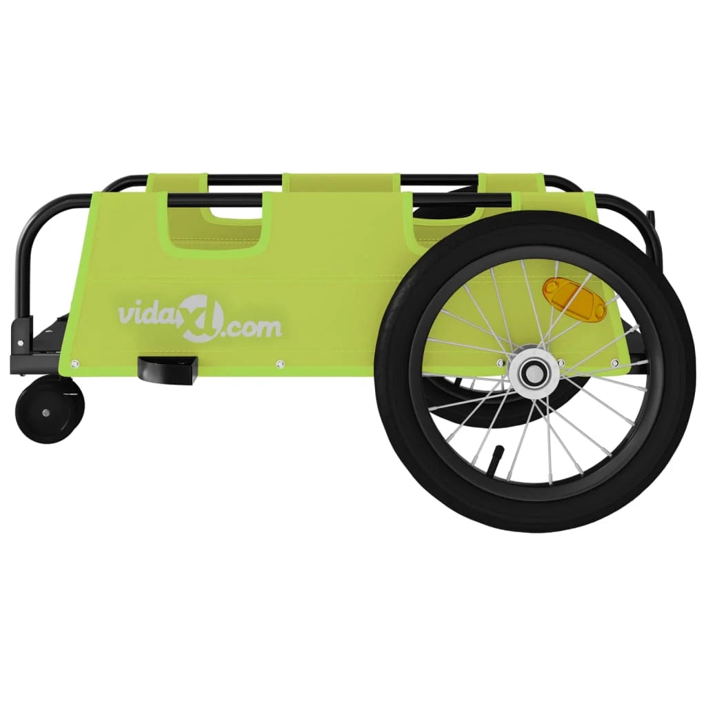 Rimorchio per trasporto biciclette tessuto Oxford ferro verde 02_0044410
