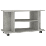 Mobile TV | Armadietto TV | Mobile Porta TV con Ruote Grigio Cemento 80x40x45 cm in Multistrato