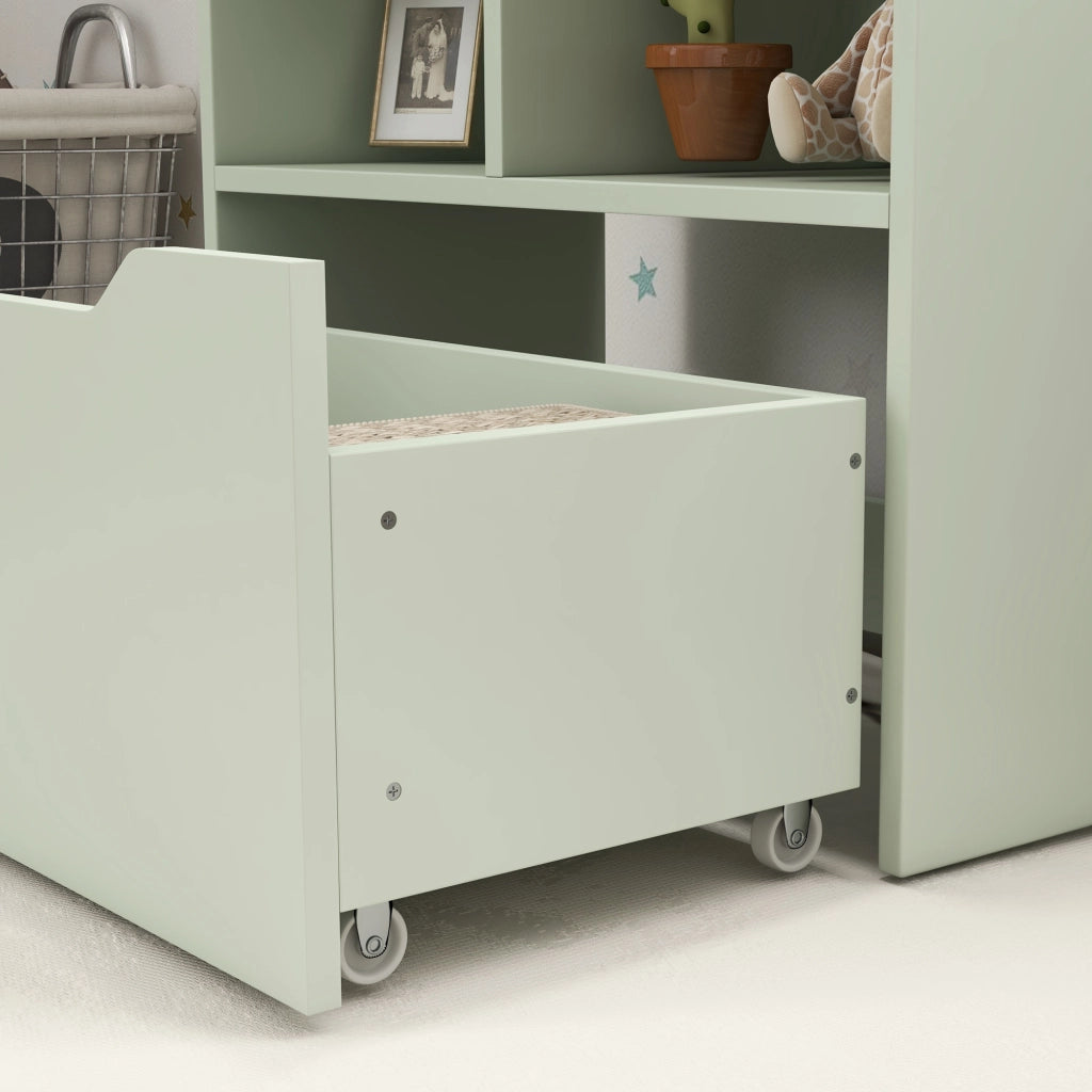 Libreria scaffale con cassetto ¨C zephmum ¨C legno multistrato verde 60x30x
